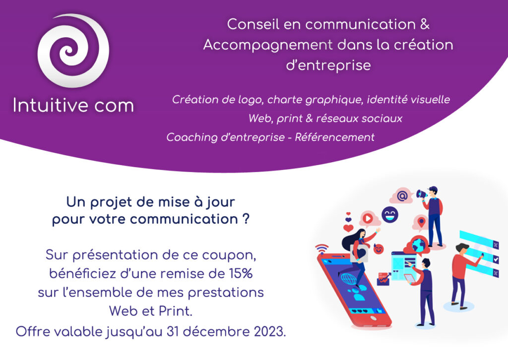 Jusqu'au 31/12/2023, pour tout nouveau projet de communication, bénéficiez d'une remise de 15% !
